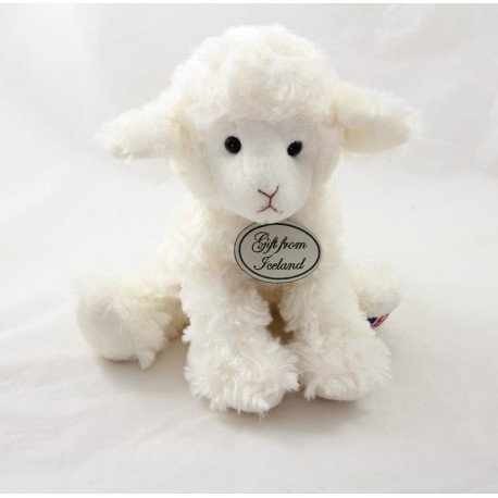 Peluche sheep GIFT FROM ICELAND white lamb sitting 21 cm