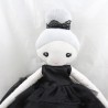 Muñeca trapo ZEEMAN vestido negro tul pelo gris moño felpa 46 cm