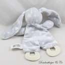 Flat cuddly toy rabbit ZDT ACTION teething ring gray white pink 26 cm