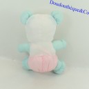 Mini Plush bear style Puffalump parachute canvas I love you pink and green vintage 19 cm
