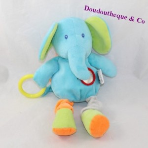 Awakening cuddly toy elephant U VERY SMALL mirror ring blue green 27 cm