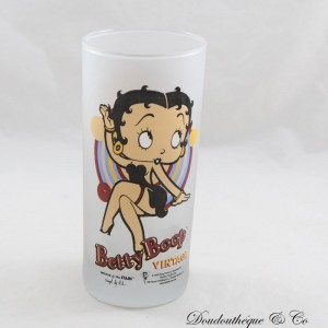 Hohes Glas Betty Boop AVENUE OF THE STARS vintage weiß opak 14 cm