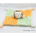Flat cuddly toy lion KIMBALOO orange green