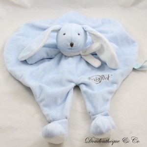 Flat rabbit cuddly toy BABY NAT' layette blue white BN780 42 cm