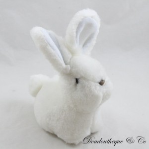 Small plush rabbit JACADI white sitting