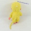 Peluche scimmia KIKI THE REAL AJENA giallo occhi azzurri vintage RARE 19 cm