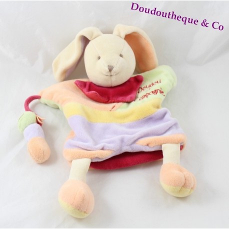 Doudou Puppe Paulin Kaninchen DOUDOU ET COMPAGNIE Raupe orange grün 30 cm