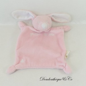 Doudou conejo plano GRANO DE TRIGO estrella blanca rosa 20 cm