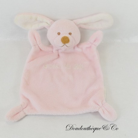 Doudou flaches Kaninchen GRAIN DE BLE rosa Nase braun 21 cm