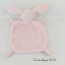 Doudou coniglio piatto GRAIN DE BLE naso rosa marrone 21 cm