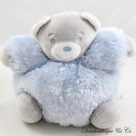 Doudou Kugelbär KALOO Fell Fell blau grau 16 cm Doudou Kugelbär KALOO Fell Fell blau grau 16 cm