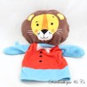 Doudou marionnette lion ZEEMAN marron rouge