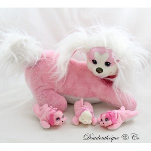 Peluche cane JUST PLAY Cucciolo a sorpresa con 3 neonati rosa bianco 30 cm 2015