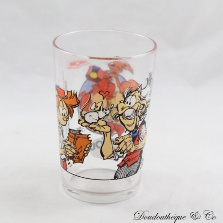 Glas Spirou AMORA Senf Siebdruckbild N°4 Spirou et Champignac 1994 Glas Spirou AMORA Senf Siebdruckbild N°4 Spirou et Champignac 1994