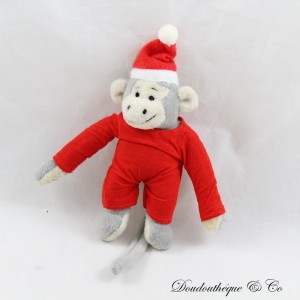 Mini peluche scimmia Popi BAYARD Babbo Natale Leo e Popi 14 cm