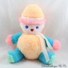 Plush clown teddy bear vintage orange pink blue 22 cm