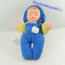Doppelseitige Puppe PLAYSKOOL Tag und Nacht Vintage blau und rosa Stoff 30 cm