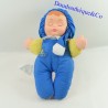 Bambola doppia faccia PLAYSKOOL giorno e notte tessuto vintage blu e rosa 30 cm