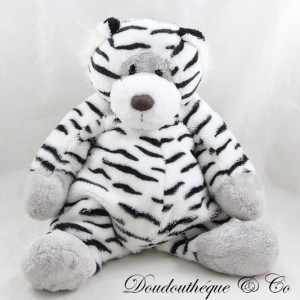 Doudou Tiger CMP schwarz weiß und grau weicher Körper 30 cm