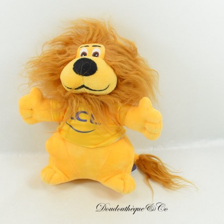 Plush lion LCL Credit Lyonnais mascot with t-shirt round of France 22 cm