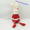 Conejo de peluche JELLYCAT Títere de Navidad pata larga rojo y blanco 44 cm