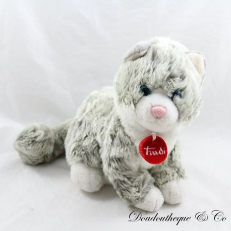 Peluche gatto TRUDI grigio bianco