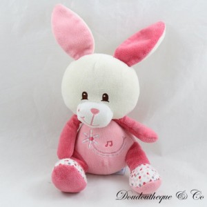 Peluche musicale lapin GIPSY rose fleur