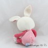 Peluche musicale lapin GIPSY rose fleur