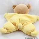 Semi flat cuddly toy bear Teddy bear yellow star brown 28 cm