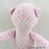 Doudou cat BOUT'CHOU Monoprix pink polka dots gray 30 cm