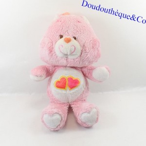 Peluche ours Bisounours CARE BEARS vintage Rose motif coeur 36 cm