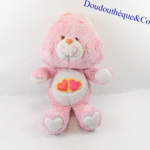 Plush bear Bisounours CARE BEARS vintage Pink heart pattern 36 cm
