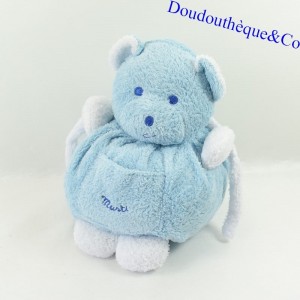 Doudou Bärenkugel MUSTI de Mustela blau und weiß 18 cm