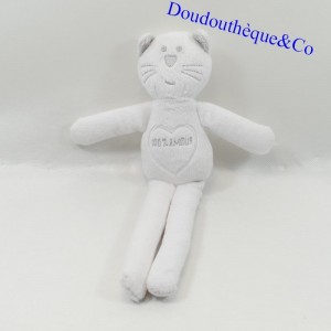 Doudou Katze BOUT'CHOU Monoprix weiß und taupe 100% Liebe 30 cm