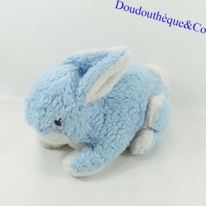 Peluche coniglio orsacchiotto vintage blu bianco 20 cm