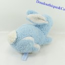 Plush rabbit teddy bear vintage blue white 20 cm