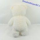 L'orsetto di peluche BOULGOM bianco sporge la linguetta con tasca vintage da 30 cm