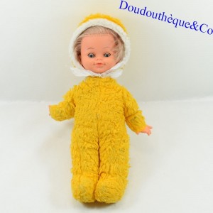 Sleeper Doll BELLA vintage plush body and yellow hood 32 cm