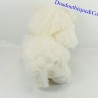Peluche ours AJENA blanc vintage avec pompons 30 cm