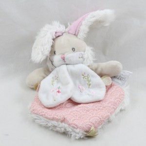 Doudou Flachkaninchen KUSCHELTIER UND BEGLEITUNG Zuckerhase DC3489 rosa beige 27 cm