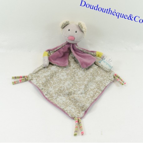 Flachdecke Maus MOULIN ROTY Pachats lila graue Blüten 34 cm Flachdecke Maus MOULIN ROTY Pachats lila graue Blüten 34 cm