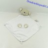 Doudou flat bear BOX A MALICE lange impressions handkerchief white 39 cm