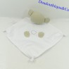 Doudou flat bear BOX A MALICE lange impressions handkerchief white 39 cm