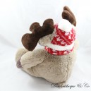 Plush reindeer hat red scarf