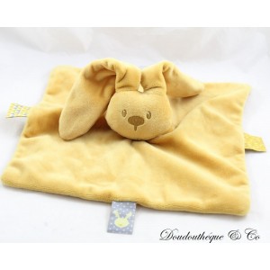 Doudou conejo plano NATTOU Lapidou ocre cuadrado 25 cm