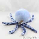 Oktopus Kuscheltier NATTOU Hellblaue und marineblaue Tentakel gedreht 22 cm
