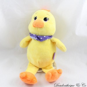 Plush chick MILKA yellow duck bandana purple white peas 23 cm