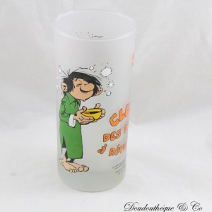 Hohes Glas Gaston Lagaffe AVENUE OF THE STARS Club des durs à réveille Glasrohr undurchsichtig 13 cm