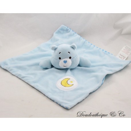 Doudou Plattbär CARE BEARS BABY Die Bisounours blauer Mond Grosdodo Glocke 28 cm