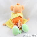 Doudou handkerchief monkey CHEEKBONE handkerchief yellow orange Intermarché 20 cm
